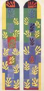 Henri Matisse Pale Blue Stained Glass Window (Apse Window of the Chapel of the Rosary Vence) (mk35) oil painting